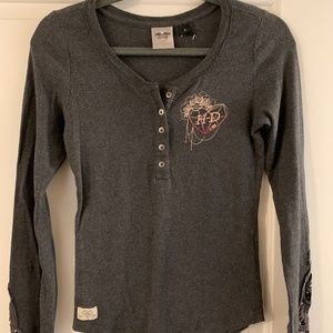 Harley-Davidson gray long sleeve T, Small